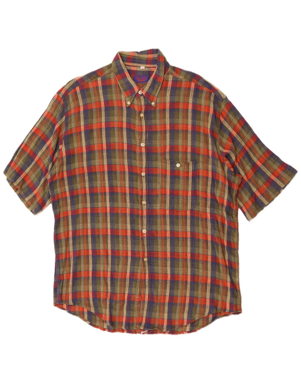 Cămașă cu mânecă scurtă pentru bărbați Missoni 2XL, bumbac verde check