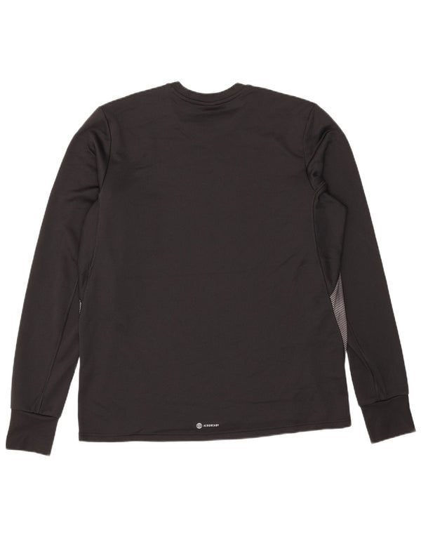 Adidas Aeroready Top da uomo a maniche lunghe grande in poliestere color block nero