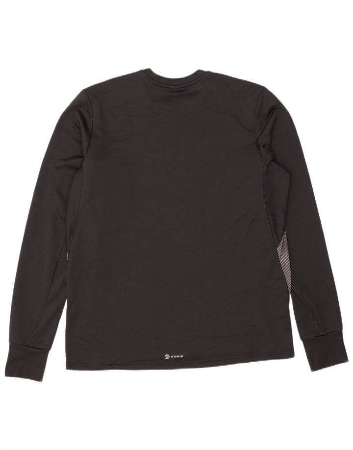 Adidas Aeroready Top da uomo a maniche lunghe grande in poliestere color block nero