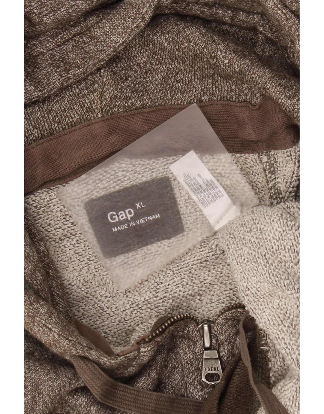 Gap Mens Zip Hoodie Sweater XL Brown Flecked