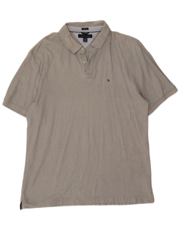 Męska koszulka polo Slim Fit Tommy Hilfiger 2XL, szara bawełna