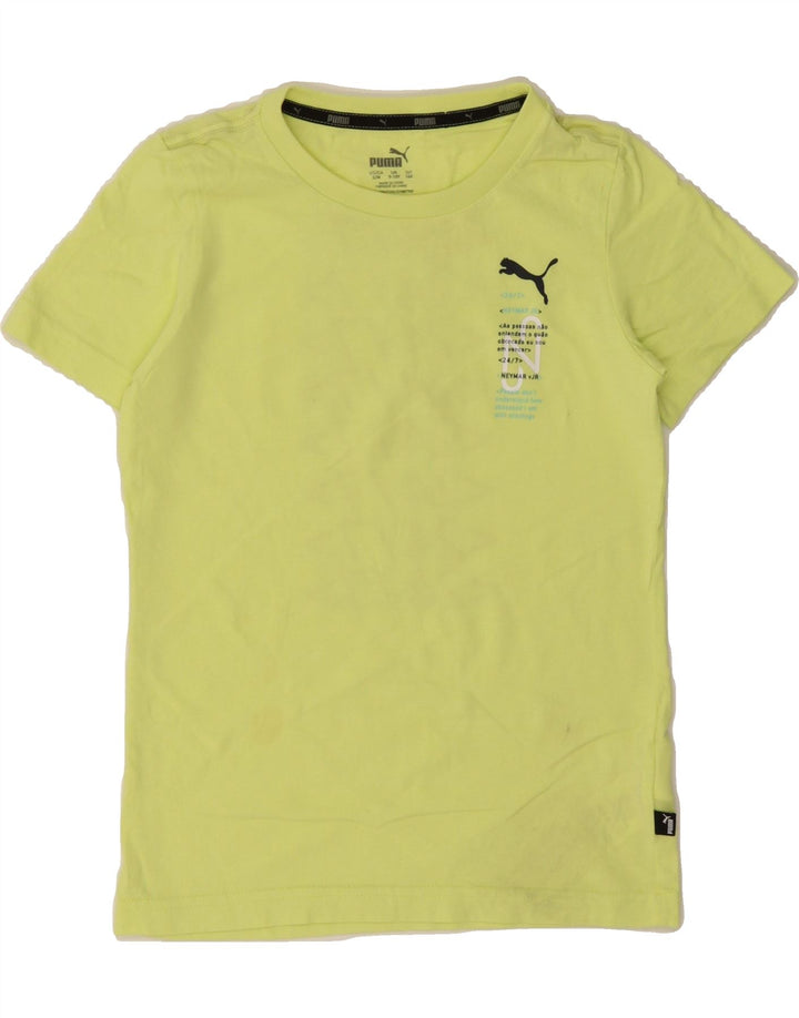 PUMA Boys Graphic T-Shirt Top 9-10 Years Green Cotton Vintage Puma and Second-Hand Puma from Messina Hembry 