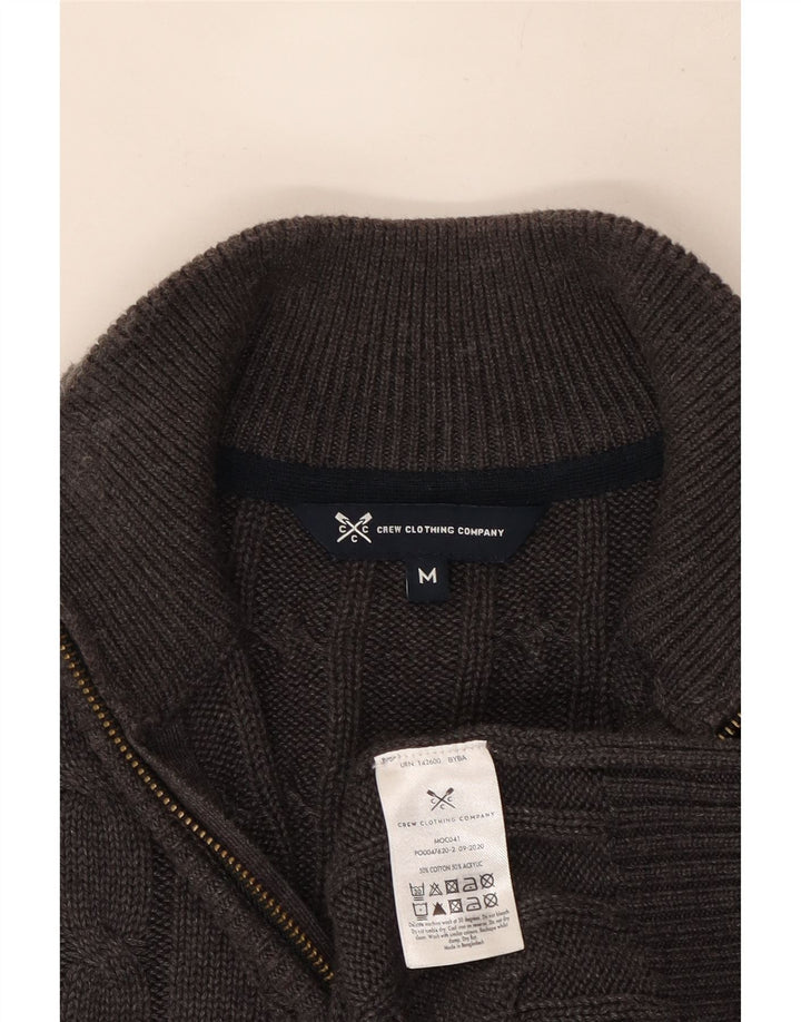 Crew Clothing Mens Zip Neck Jumper Sweater Medium Grey Cotton