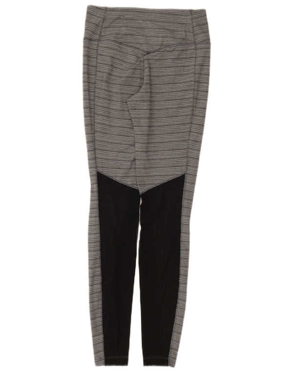 Leggings Nike Dri Fit da donna UK 8 Small Grigio Colourblock Nylon