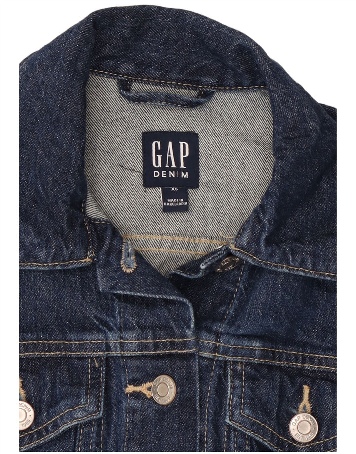 GAP Womens Denim Jacket UK 6 XS Navy Blue Cotton