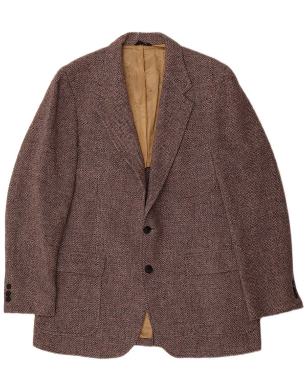 Harris Tweed Mens 2 Button Blazer Jacket UK 38 Medium Grey Wool