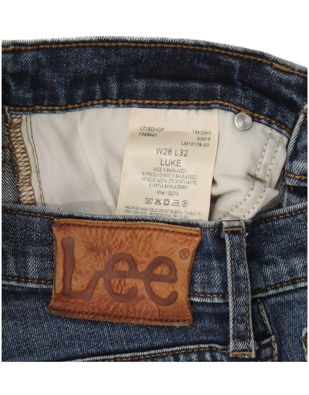 LEE Womens Luke Slim Jeans W28 L32  Blue Cotton