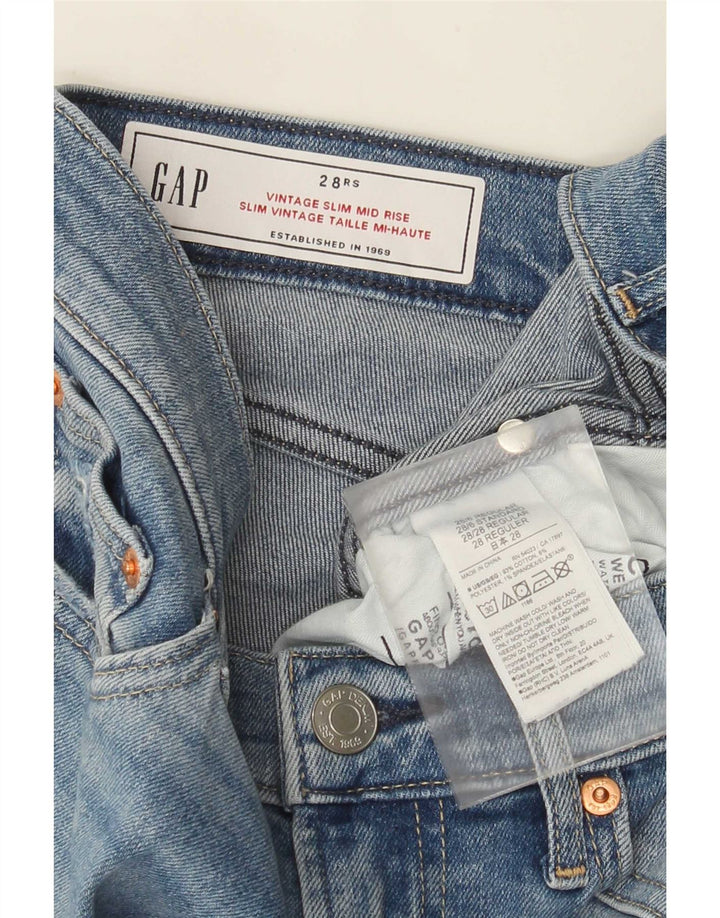 Gap Womens Mid Rise Slim Jeans W28 L27 Blue Cotton