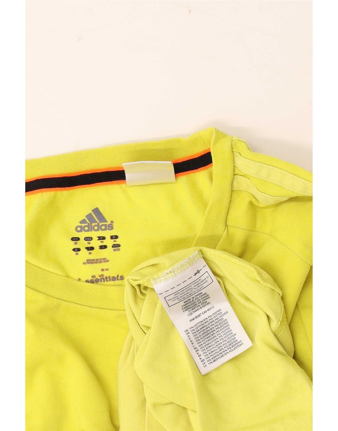 Adidas Herre Climalite T-Shirt Top Medium Gul Bomuld
