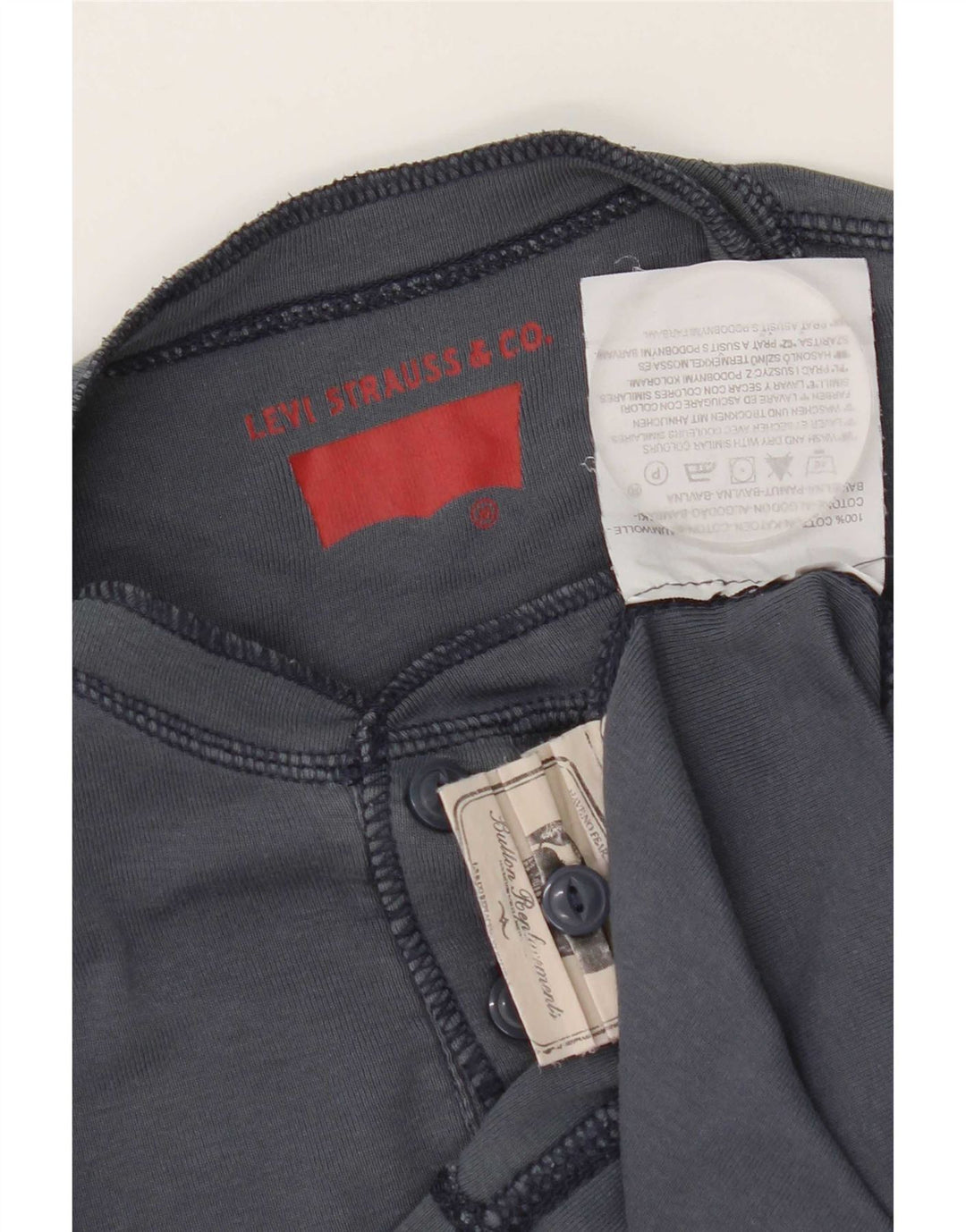 Levi's Hombre Top Manga Larga Algodón Azul Marino Medio