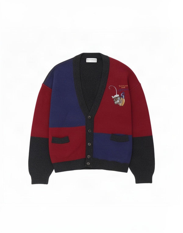 Yves Gerard Mens Cardigan Sweater IT 54 XL Multicoloured Colourblock