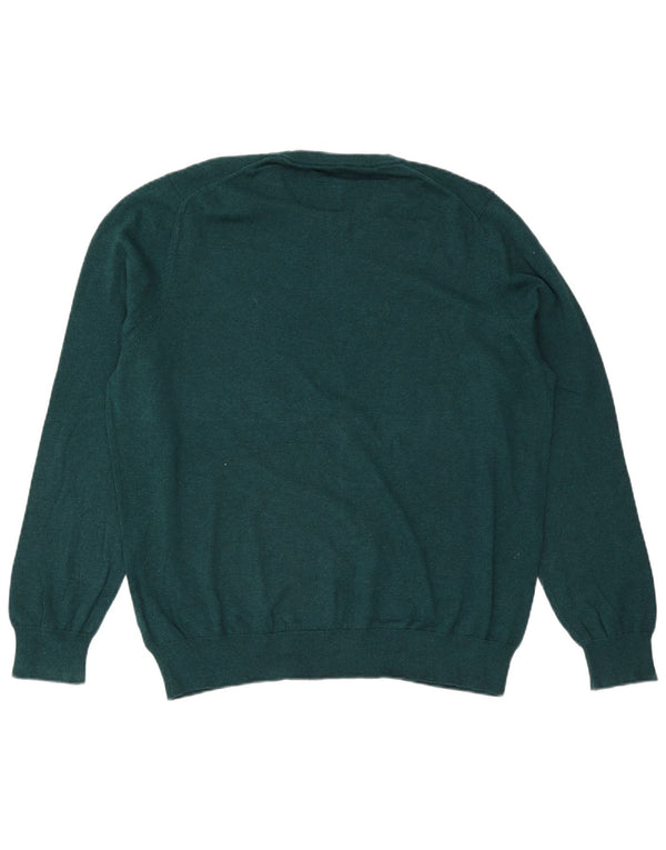Marks & Spencer Mens Crew Neck Jumper Sweater 2XL Green Cotton