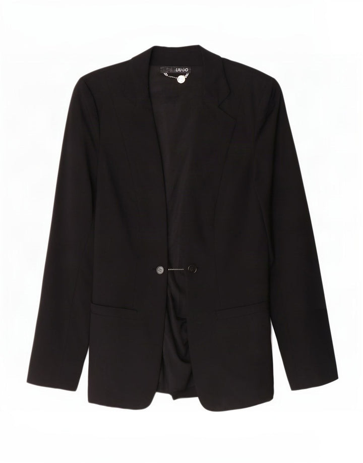 Liu Jo Dame 1 Knap Blazer Jakke IT 44 Medium Sort Uld