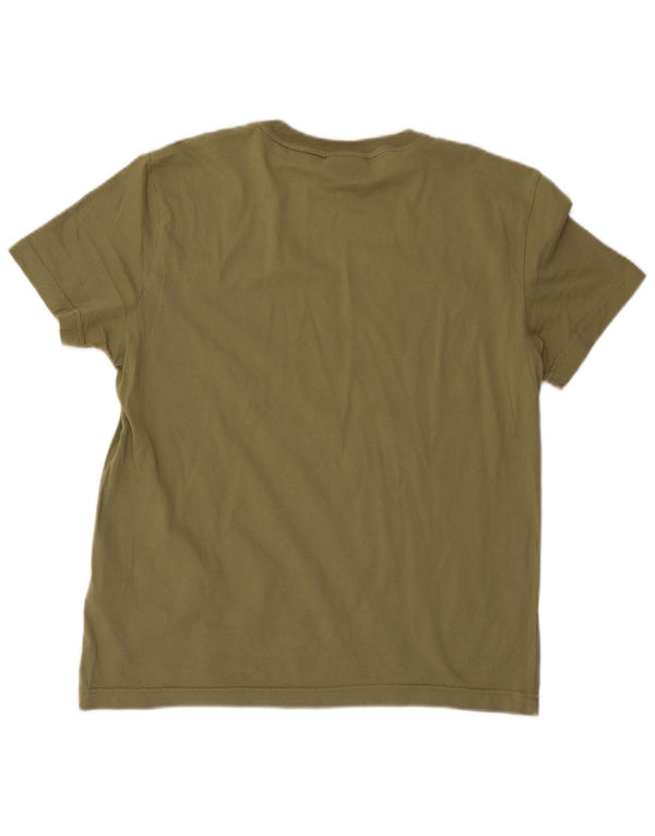 Calvin Klein Mens Graphic T-Shirt Top Large Green Cotton