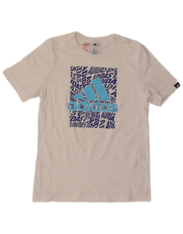 T-shirt grafica Adidas da bambino 13-14 anni in cotone bianco