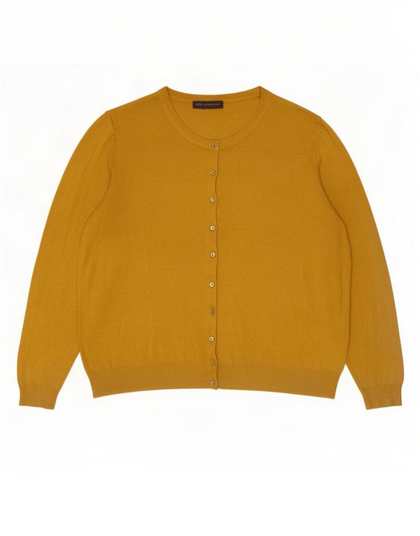 Marks & Spencer Womens Cardigan Sweater UK 22 3XL Yellow Viscose