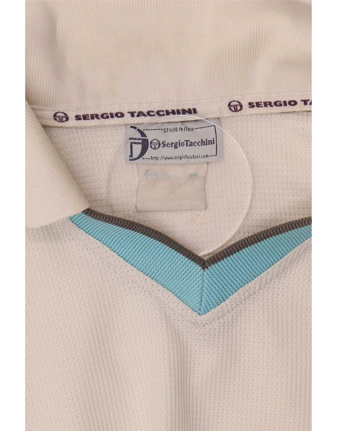Sergio Tacchini Mens Polo Shirt Medium White Colourblock
