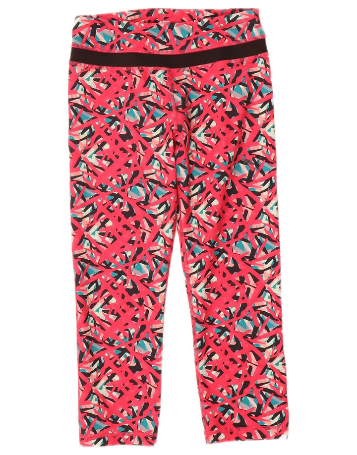 Puma Dame Capri Leggings UK 8 Small Pink Geometric