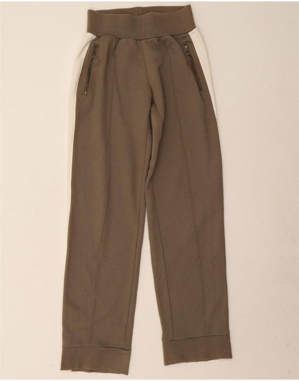 Pantaloni da tuta da donna Puma Joggers UK 4 XS Khaki Colourblock Cotton