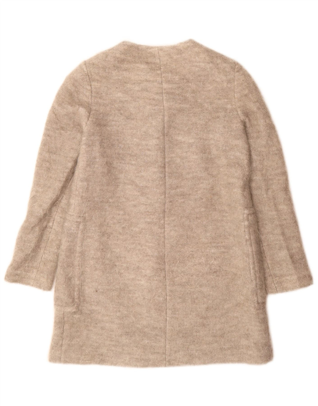 Zara Dame Overfrakke UK 10 Small Grey Viscose