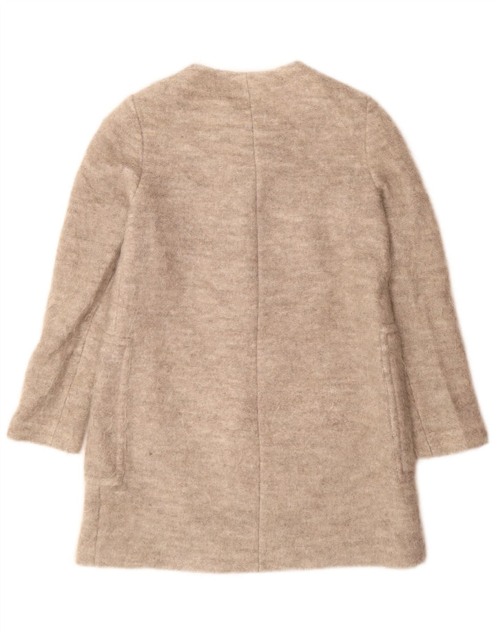 Zara Dame Overfrakke UK 10 Small Grey Viscose