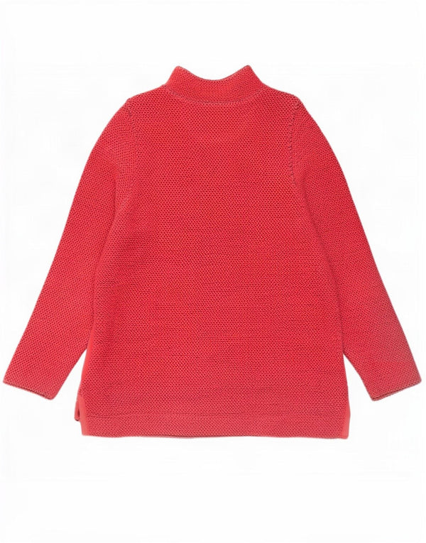 Weird Fish Dame Zip Neck Sweatshirt Jumper UK 18 XL Rød Bomuld