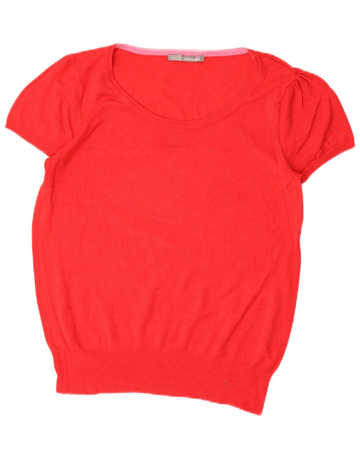 MARKS & SPENCER Maglione da donna con scollo a barca UK 12 Rosso medio
