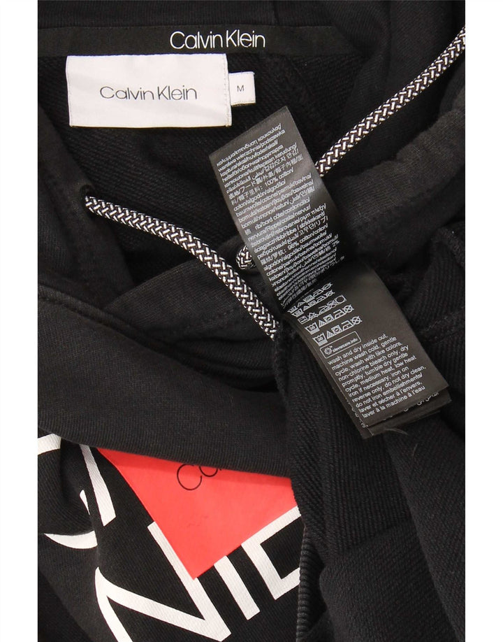 Calvin Klein Mens Graphic Hoodie Jumper Medium Black Cotton