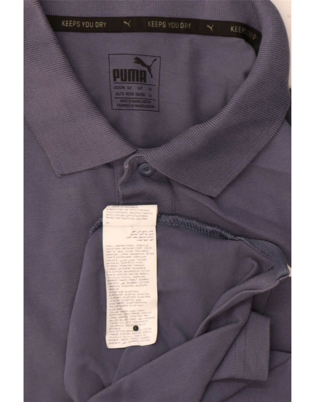 Puma Mens Polo Shirt XL Grey Cotton