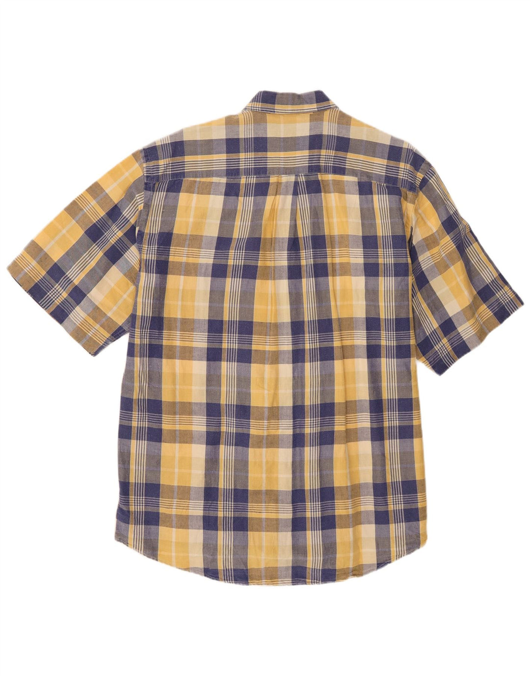 Trussardi Herren-Kurzarmhemd, groß, blau kariert