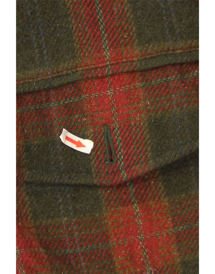James Dillon Mens Overcoat UK 38 Medium Green Check
