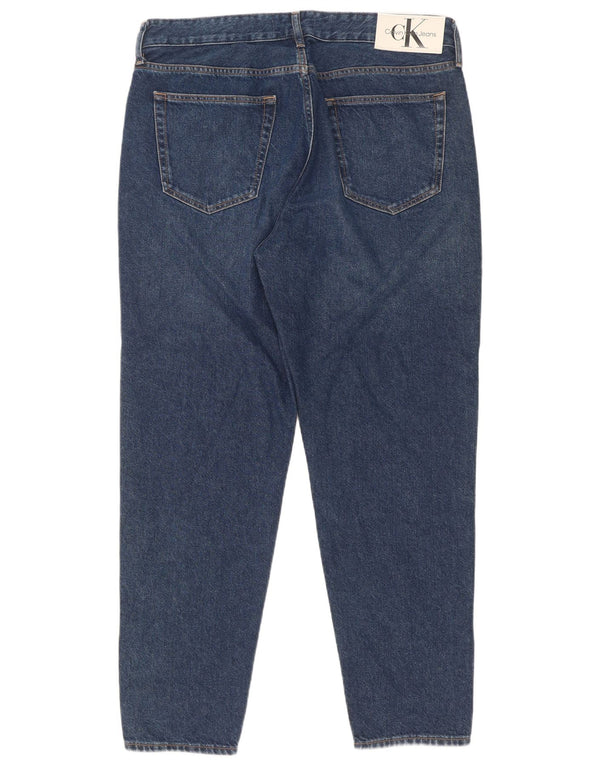 Calvin Klein Mens Regular Tapered Jeans W33 L30 Blue Cotton