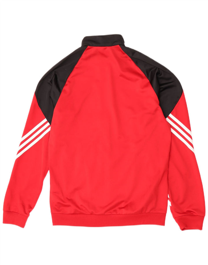 Adidas Mens Graphic Tracksuit Top Jacket Small Red Colourblock Polyester