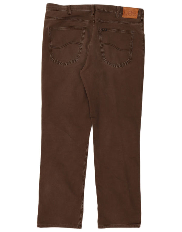 Мужские прямые повседневные брюки Lee Brooklyn W38 L34, коричневые, хлопковые