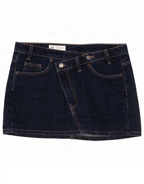 Fusta Mini Denim Zara Femei Medium W28 Bumbac Bleumarin