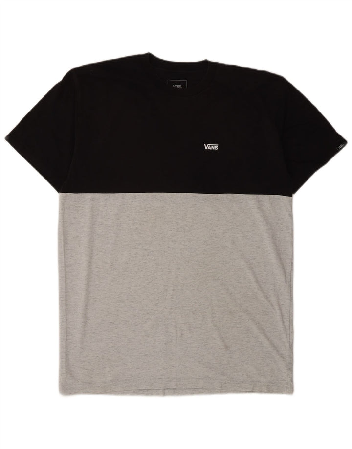 Vans Mens Classic Fit T-Shirt Top Medium Grey Colourblock Cotton