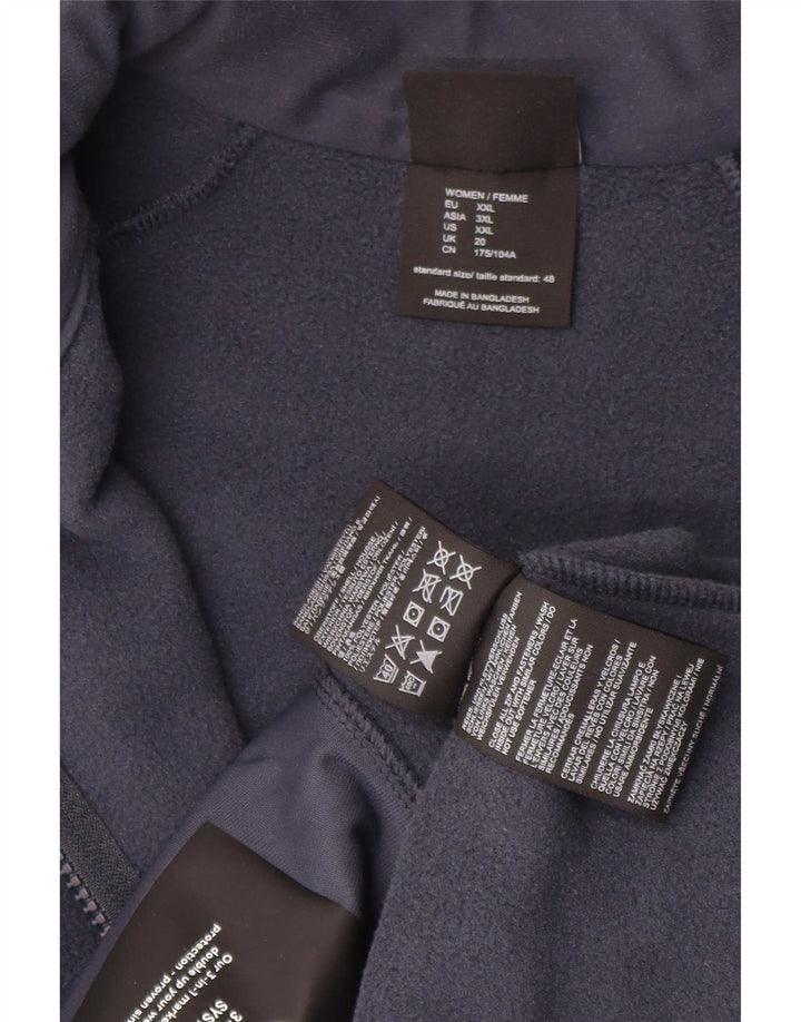 Jack Wolfskin Womens Fleece Jacket UK 20 2XL  Navy Blue Polyester