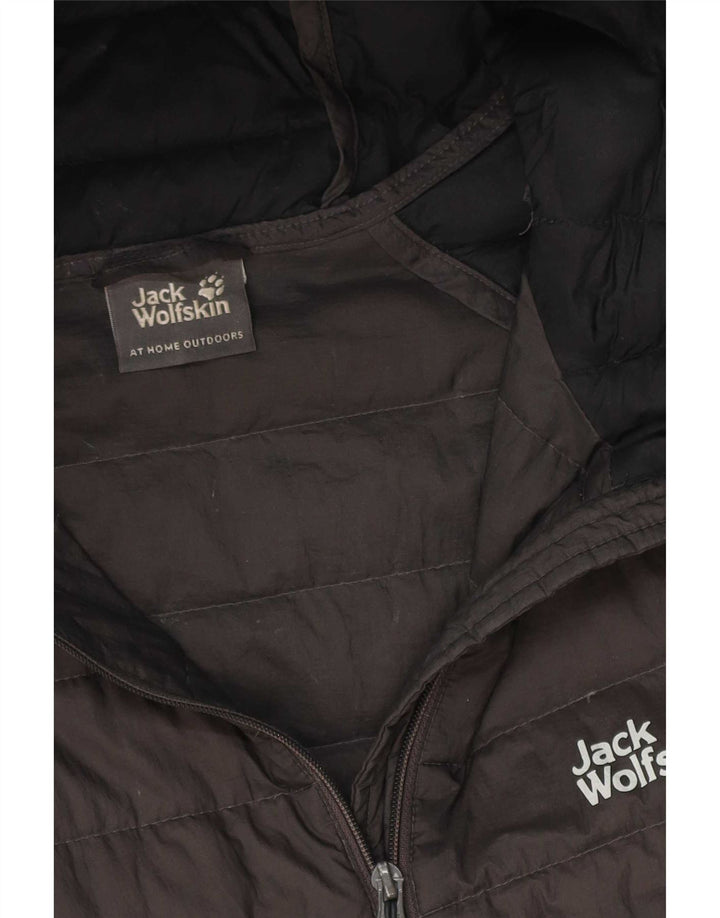 Jack Wolfskin Mens Hooded Padded Jacket UK 40 Large Grey Colourblock