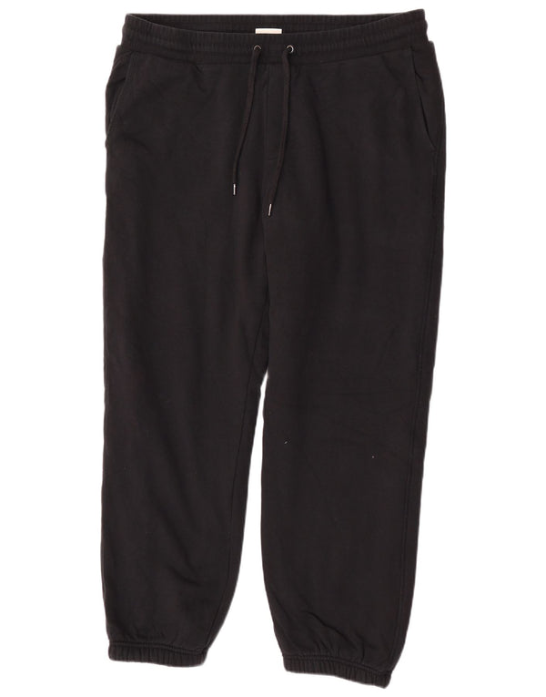 Marks & Spencer Mens Tracksuit Trousers Joggers Large Black Cotton