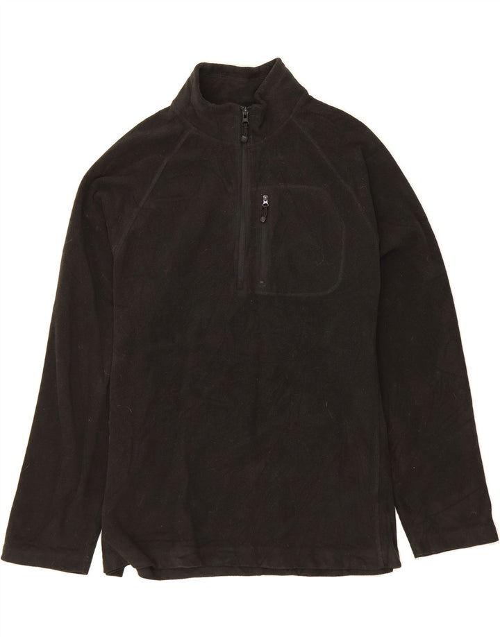 STARTER Mens Zip Neck Fleece Jumper Large Black Polyester Vintage Starter and Second-Hand Starter from Messina Hembry 