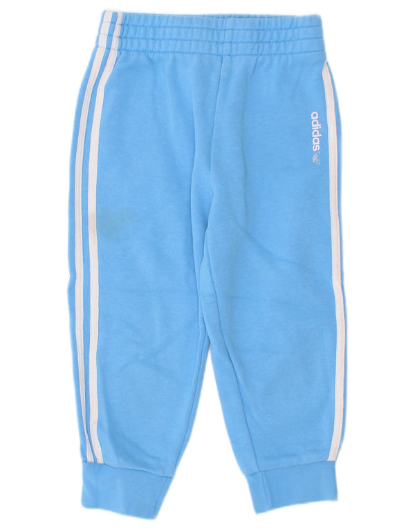 Adidas meninos calças de treino joggers 3-4 anos algodão azul