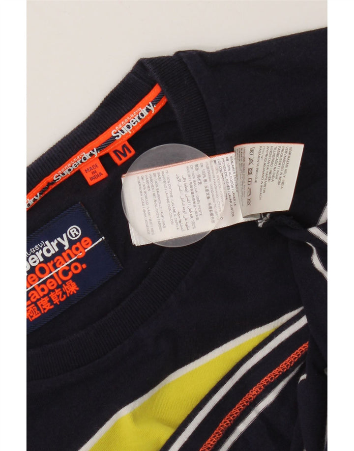 T-shirt da uomo Superdry Top in cotone color block medio blu navy
