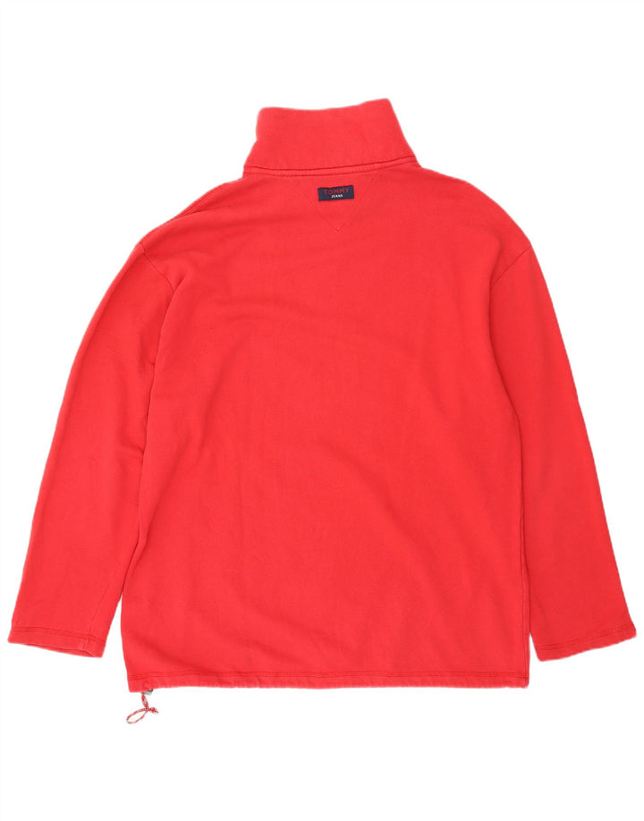 Tommy Hilfiger Herre Zip Neck Top Langærmet Stor Rød Bomuld