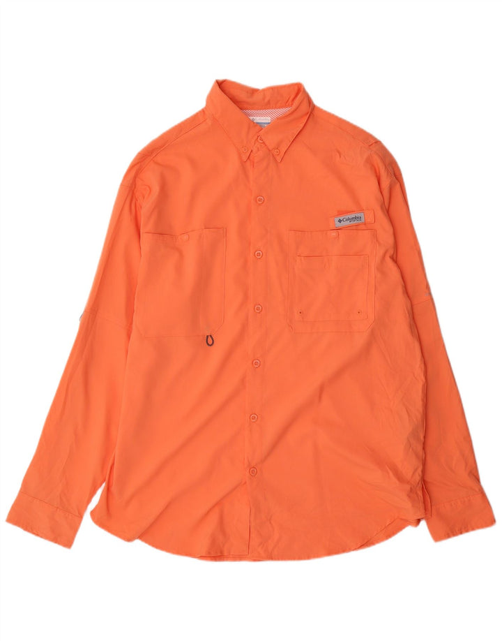 Camisa Columbia Masculina Laranja Médio Poliéster