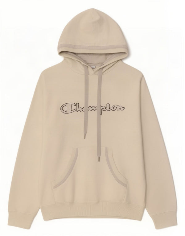 Champion Mens Graphic Hoodie Jumper Medium White Cotton