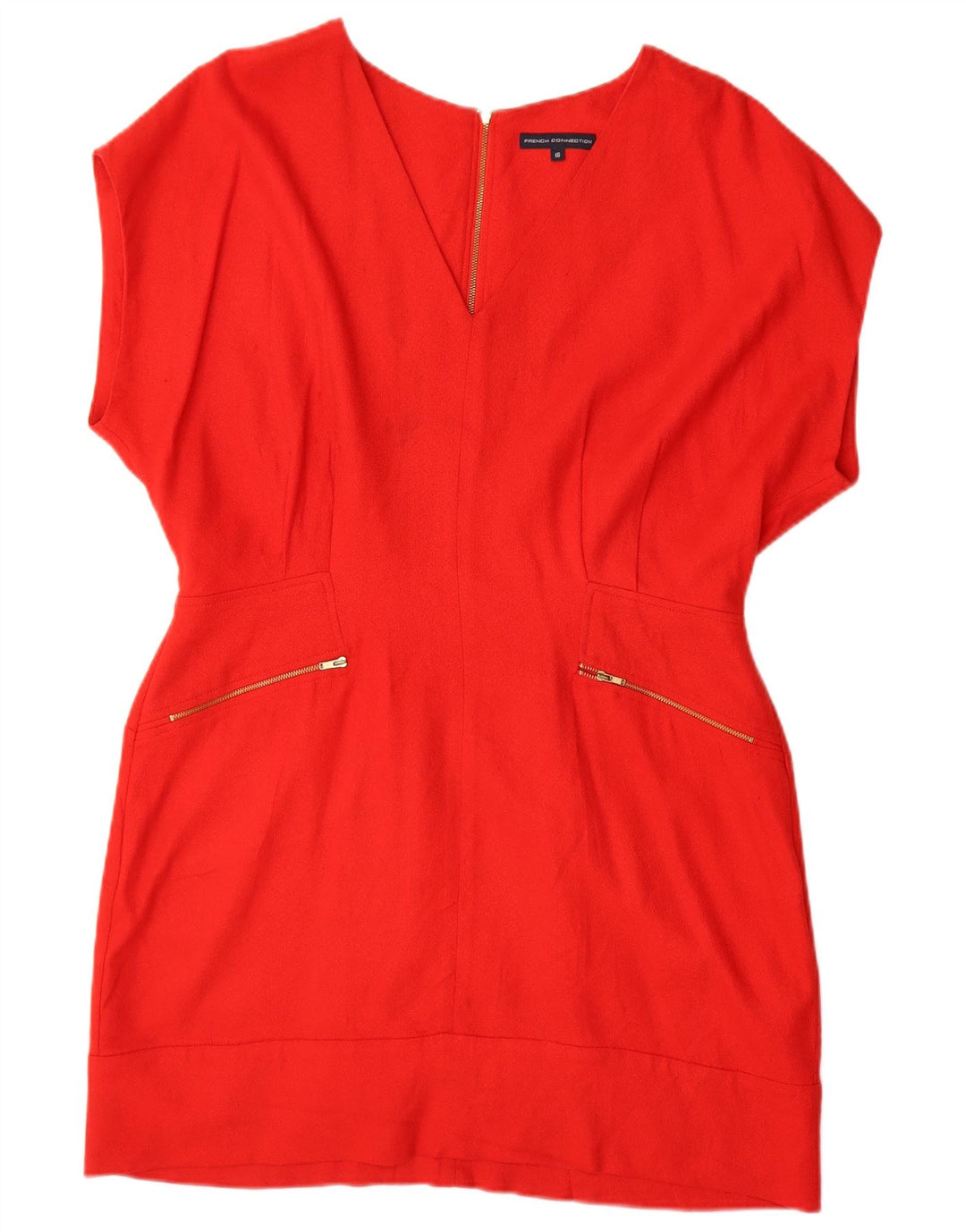 French Connection Womens Sheath Dress UK 16 Large Red Polyester
