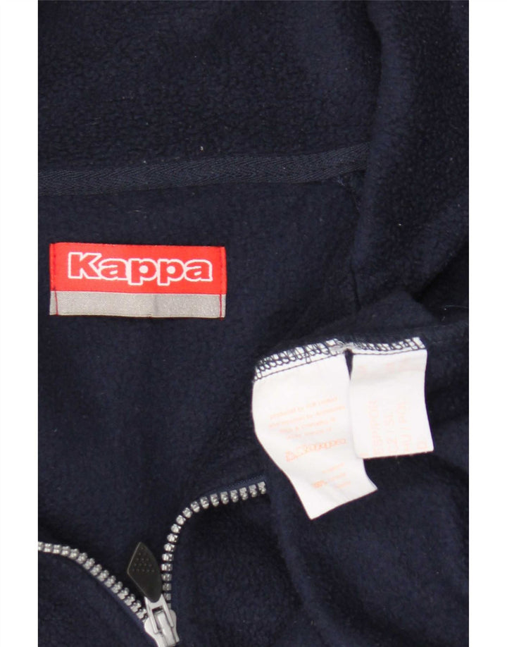 Maglione in pile da uomo Kappa con zip e collo piccolo in poliestere blu navy