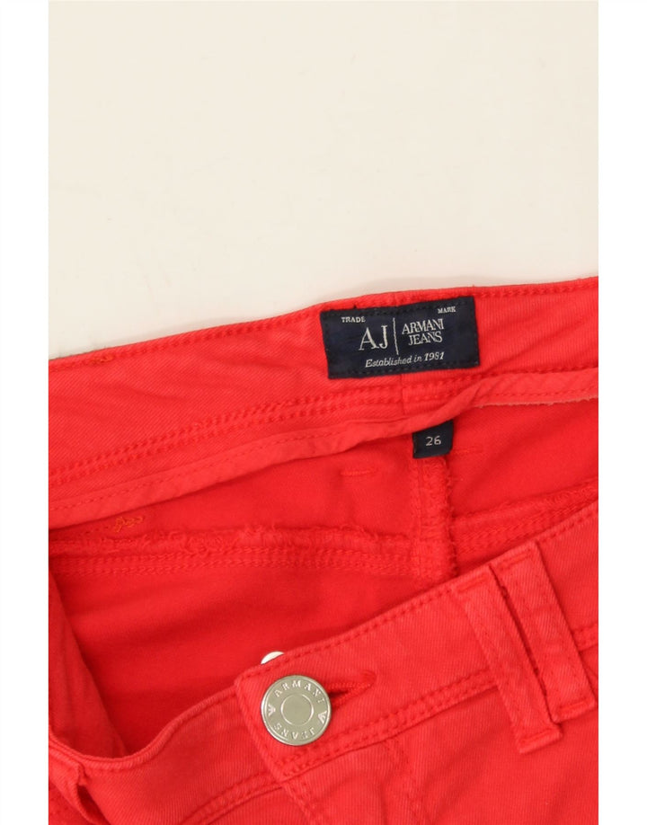 ARMANI Womens Slim Jeans W26 L28  Red Vintage Armani and Second-Hand Armani from Messina Hembry 