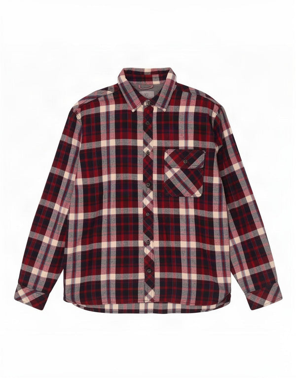 Camicia in flanella da uomo Marks & Spencer su misura, cotone a quadri rossi grandi