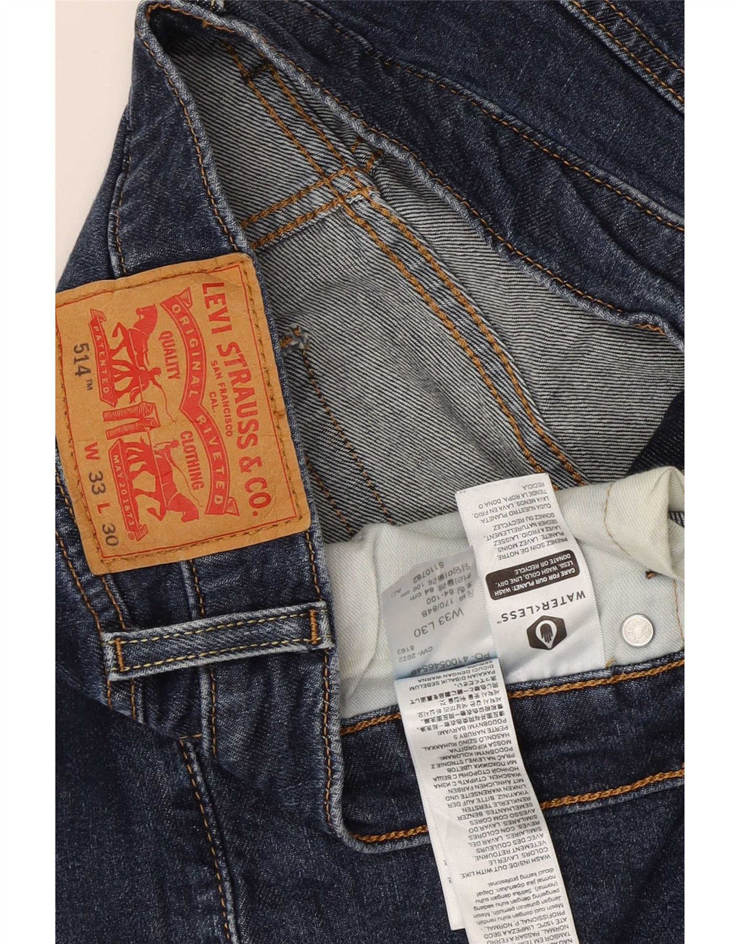 Levi's Uomo 514 Jeans dritti W33 L23 Cotone Blu